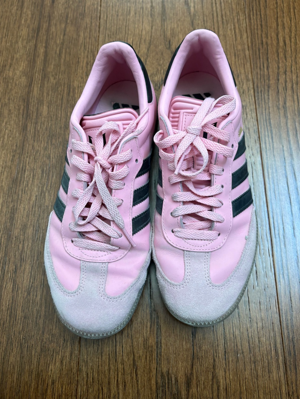 Pink adidas sambas